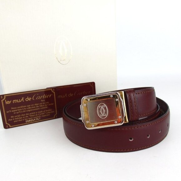 Authentic Cartier mast line belt leather [Used]